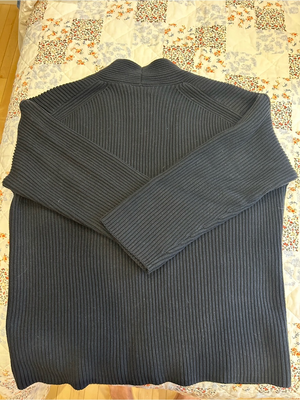 Part two Dark Navy Ribbed Open Cardigan - Picture 7 of 10
